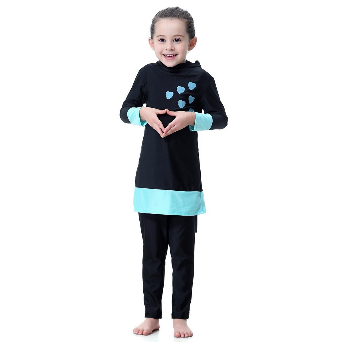 Adorable Muslim Kids Girls Full Cover Swimwear | Modest Islamic Long Sleeve Set