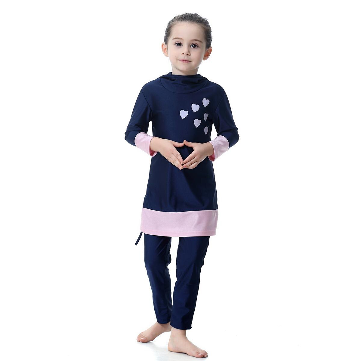 Adorable Muslim Kids Girls Full Cover Swimwear | Modest Islamic Long Sleeve Set