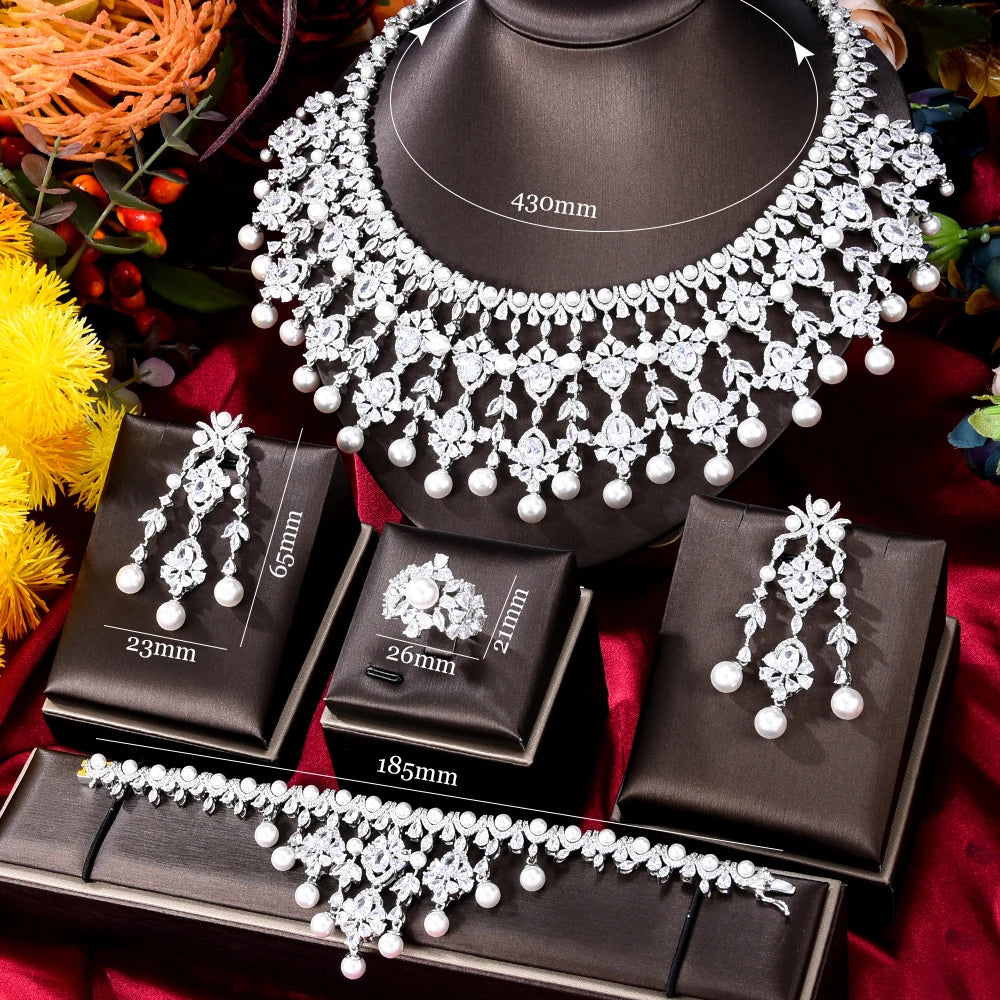 18K Gold/White Gold Plated Jewelry Set with AAA Cubic Zirconia