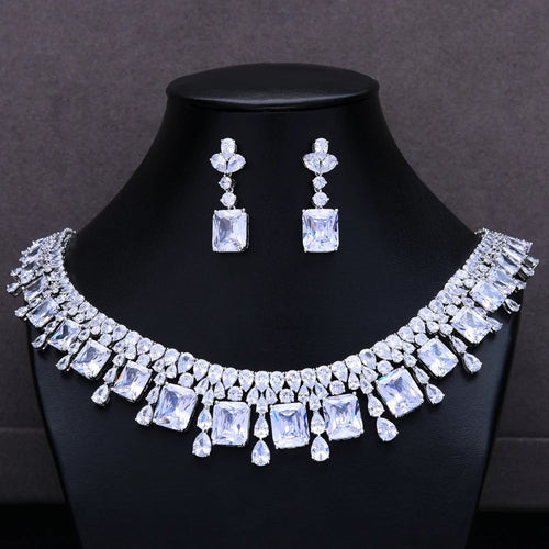 Missvikki Luxury 4PCS Necklace, Bracelet, Earrings, and Ring Sets for Women