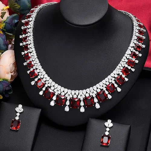 Missvikki Luxury 4PCS Necklace, Bracelet, Earrings, and Ring Sets for Women