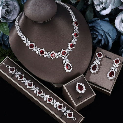 Ingenious Luxury 4pcs Bridal Zirconia Set | Trendy Party Jewelry #WeddingGlam #CZJewelry