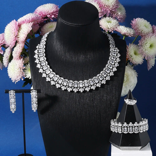 Women's Color Cubic Zirconia Jewelry Sets for Bridal Wedding