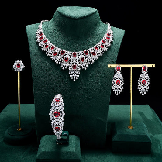 Luxury Necklace Set - Bridal Color Zirconia Jewelry Set