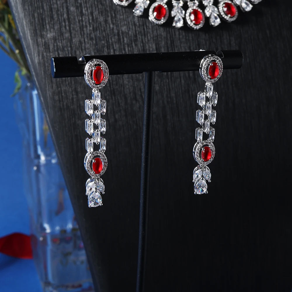 Women's Color Cubic Zirconia Jewelry Sets for Bridal Weddings