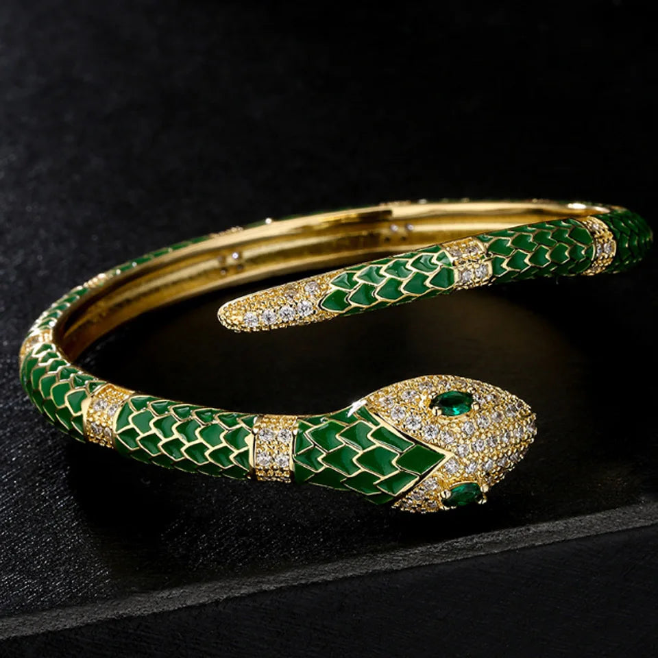 Fashion Colorful Enamel Snake Animal Bracelet & Bangle