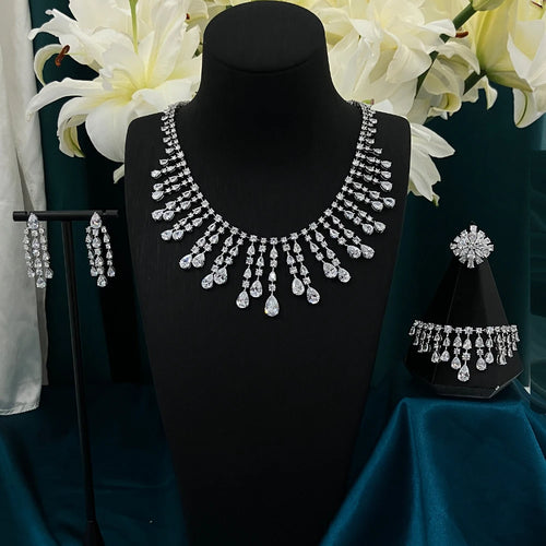 TIRIM jewelry, women necklace sets, bridal jewelry, cubic zirconia, luxury jewelry, DuBai collection, wedding accessories, elegant jewelry, bridal set, necklace and earrings set, high-quality jewelry, formal jewelry, special occasion jewelry, wedding jewelry, luxury bridal set, elegant bridal accessories, cubic zircon bridal set, bridal fashion