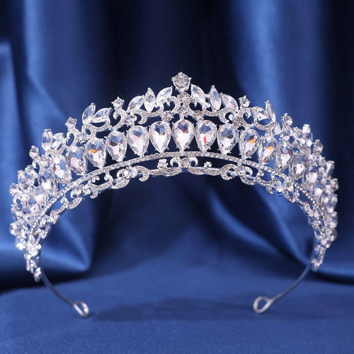 Baroque Big Crystal Tiara Crown for Women - Perfect for Weddings, Parties, and Bridal Events in Stunning Red