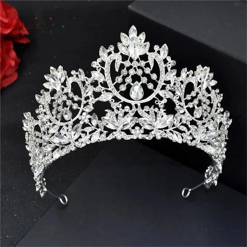 wedding headwear, bridal crown, rhinestone crystal alloy, wedding accessories, party headpiece, prom hair jewelry, anniversary tiara, bride gift, bridesmaid accessory, Christmas gift, New Year's headband, hypoallergenic headwear, lead-free bridal crown, nickel-free wedding tiara