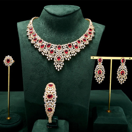 Luxury Necklace Set - Bridal Color Zirconia Jewelry Set