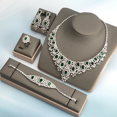 Luxury Necklace Set - Bridal Color Zirconia Jewelry Set