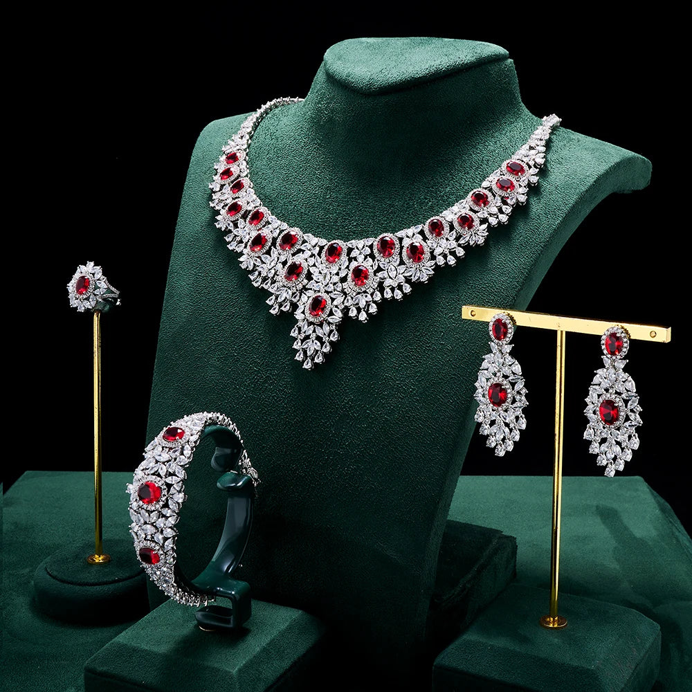 Luxury Necklace Set - Bridal Color Zirconia Jewelry Set