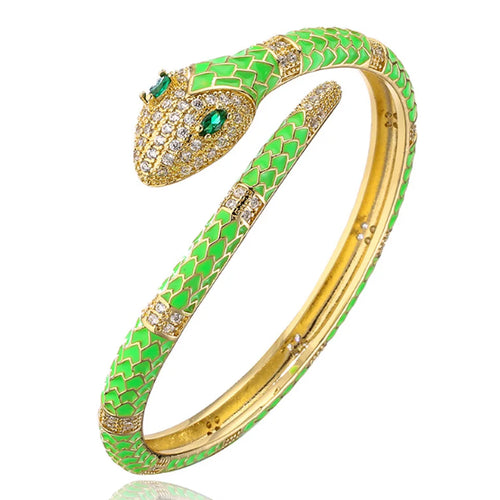 Fashion Colorful Enamel Snake Animal Bracelet & Bangle