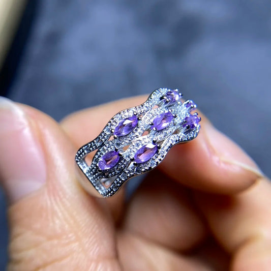 Healing crystal jewelry - Amethyst Ring