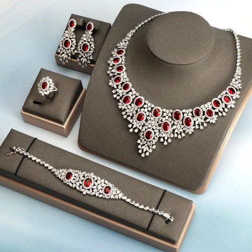 Luxury Necklace Set - Bridal Color Zirconia Jewelry Set