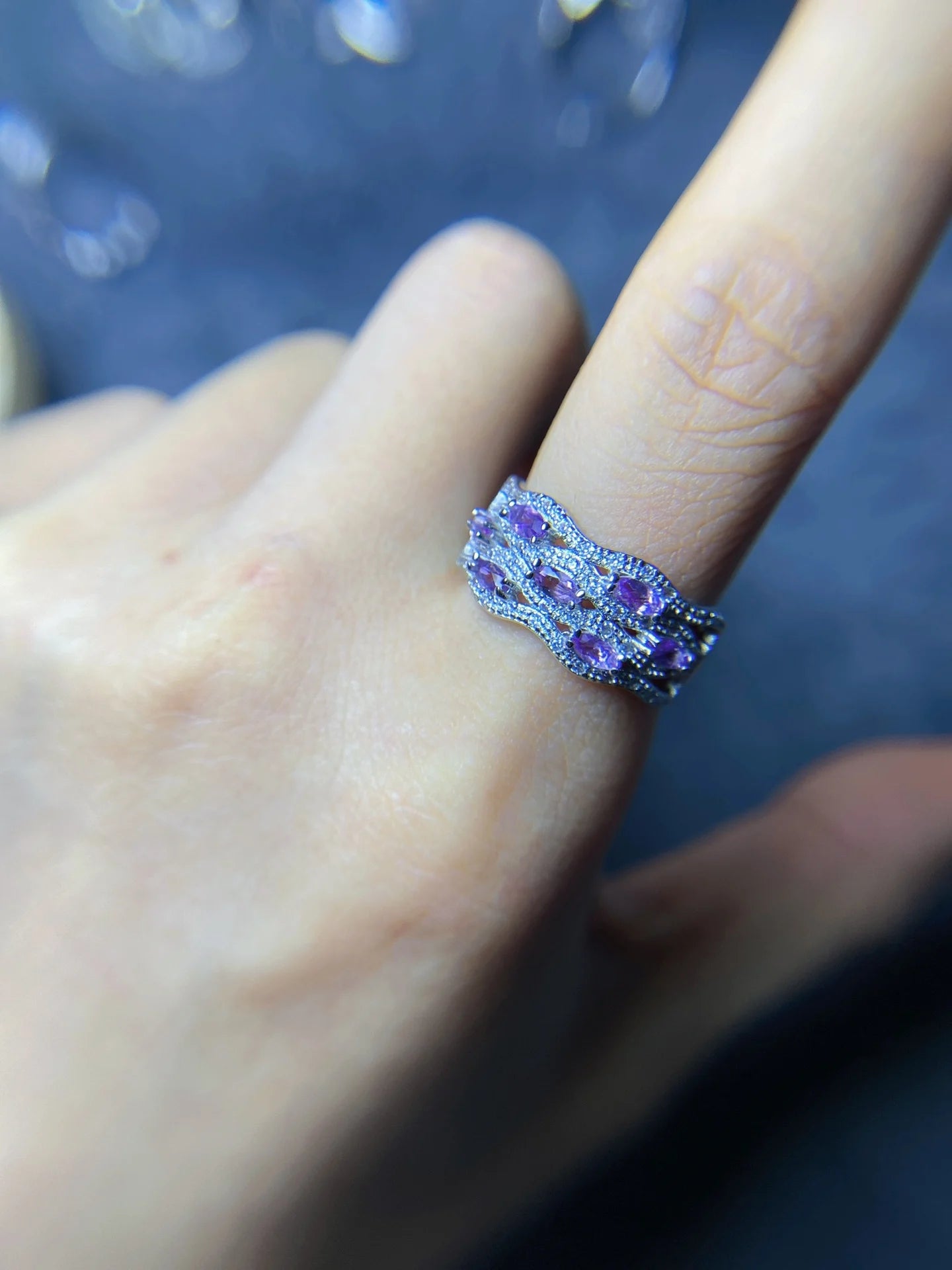 Healing crystal jewelry - Amethyst Ring