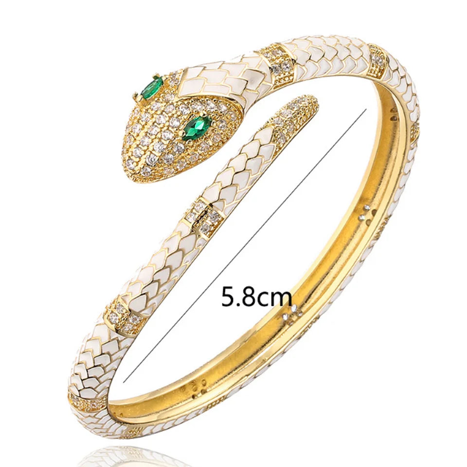 Fashion Colorful Enamel Snake Animal Bracelet & Bangle