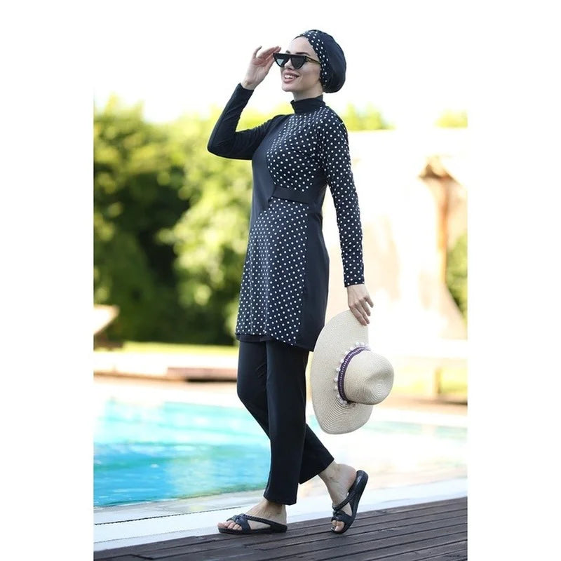 Premium Nylon Spandex Modest Swimwear for Muslim Women | Includes Hijab | UV Protection & Quick Dry