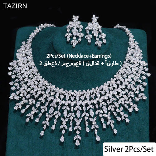 TAZIRN Luxury 5A Cubic Zirconia Arabic Dubai Wedding Jewelry Set