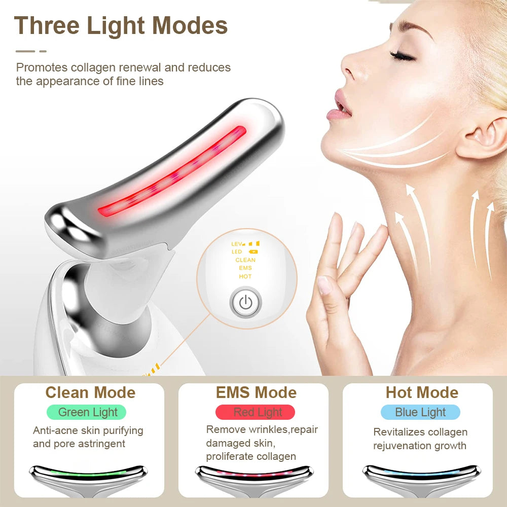 Face Massager Anti-aging Facial Massage EMS Facial Microcurrent Red