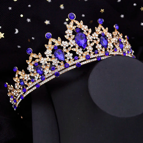 Purple Crystal Bridal Crown - Royal Queen Tiara