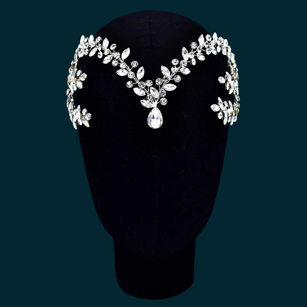 Handmade Bridal Rhinestone Forehead Wedding Hair Accessories - Women's Party Jewelry Hair Pieces