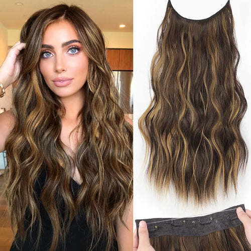 22 Inch Invisible Wire Hair Extensions | Secure, Adjustable &amp; Natural-Looking.