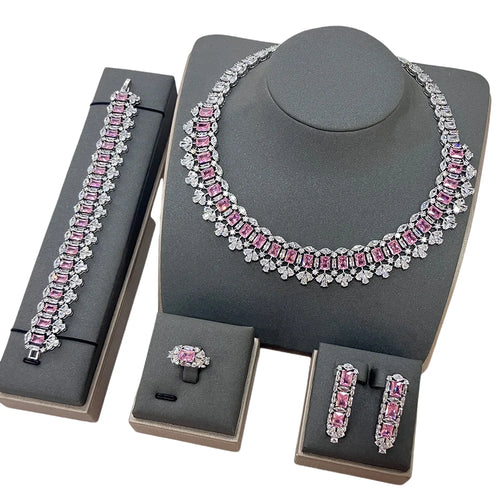 Luxury Necklace Set for Women Cubic Zircon Bridal Jewellery Set