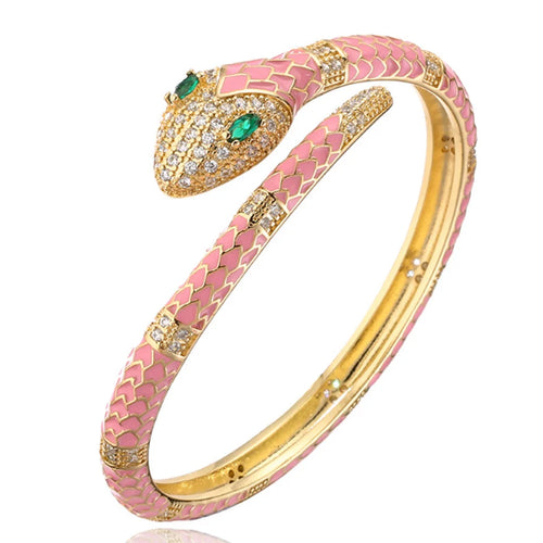 Fashion Colorful Enamel Snake Animal Bracelet & Bangle