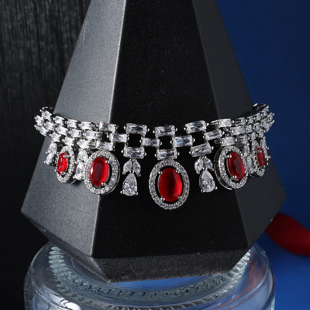 Women's Color Cubic Zirconia Jewelry Sets for Bridal Weddings