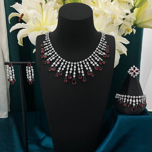 TIRIM jewelry, women necklace sets, bridal jewelry, cubic zirconia, luxury jewelry, DuBai collection, wedding accessories, elegant jewelry, bridal set, necklace and earrings set, high-quality jewelry, formal jewelry, special occasion jewelry, wedding jewelry, luxury bridal set, elegant bridal accessories, cubic zircon bridal set, bridal fashion