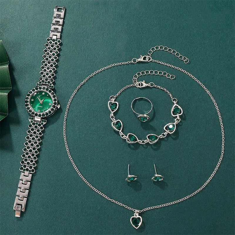 Elegant Women’s Quartz Watch and Jewelry Set