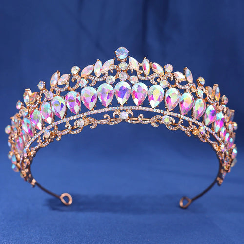 Baroque Big Crystal Tiara Crown for Women - Perfect for Weddings, Parties, and Bridal Events in Stunning Red