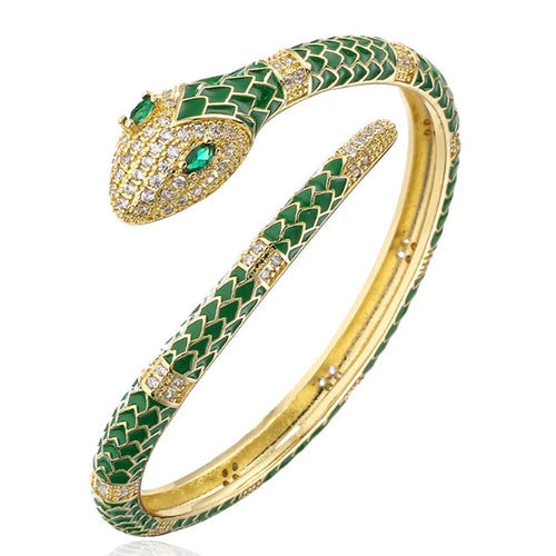 Fashion Colorful Enamel Snake Animal Bracelet & Bangle