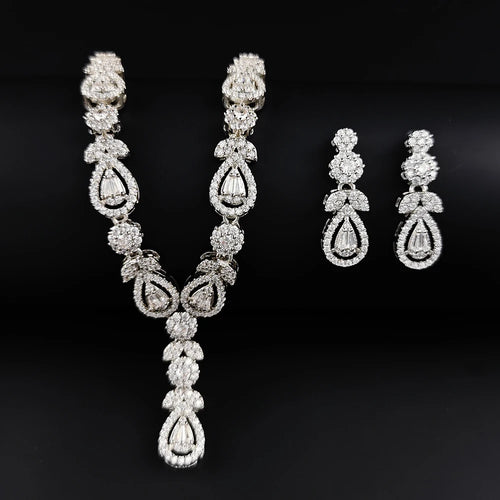 2pcs Fashion Pear Dubai Silver Color Jewelry Set | Elegant Jewelry for Women