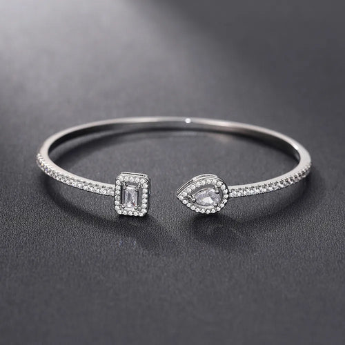 Luxury Cubic Zirconia Cuff Bracelet Bangle