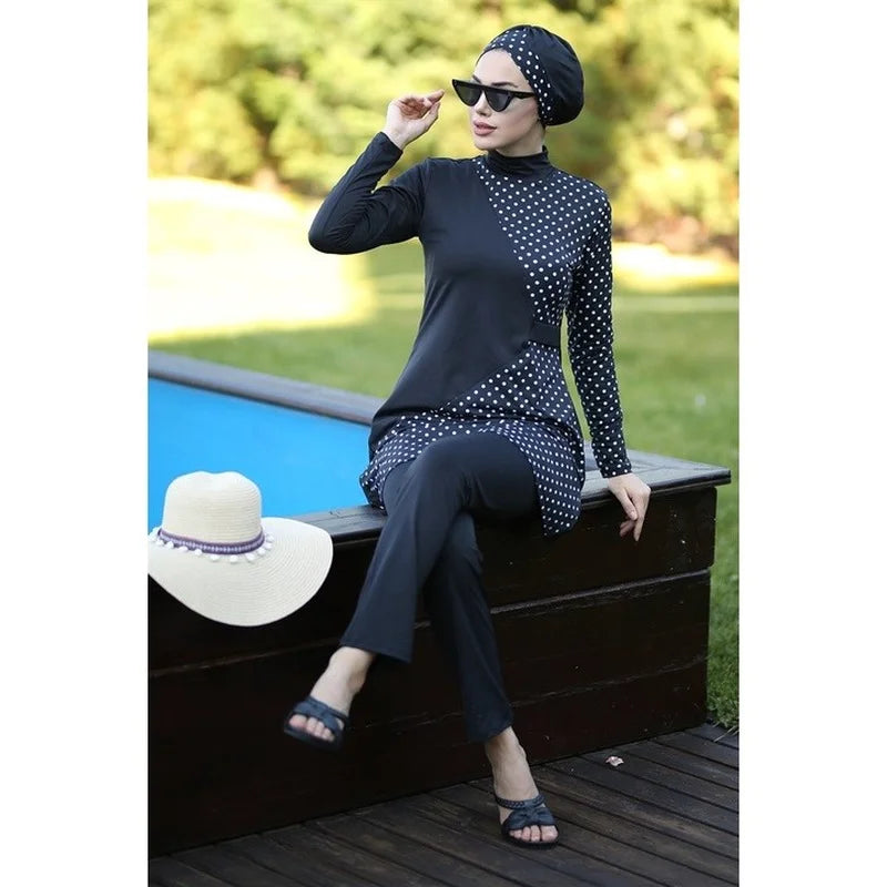 Premium Nylon Spandex Modest Swimwear for Muslim Women | Includes Hijab | UV Protection & Quick Dry