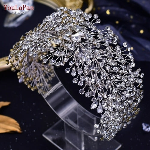 Bohemian Water Drop Forehead Headband with Combs - Rhinestone Bridal Hair Jewelry for Women**