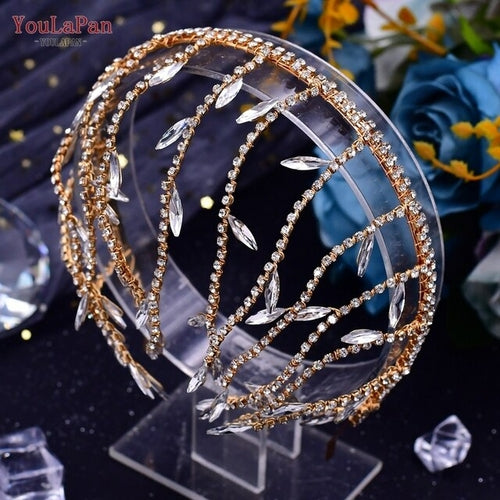 Bohemian Water Drop Forehead Headband with Combs - Rhinestone Bridal Hair Jewelry for Women**