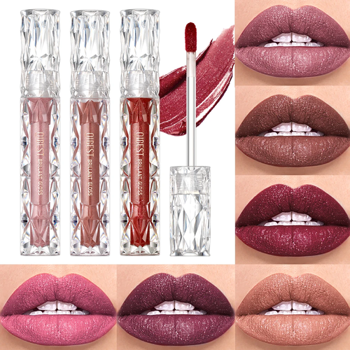 QIBEST Waterproof Diamond Shimmer Glitter Lipgloss Matte Liquid